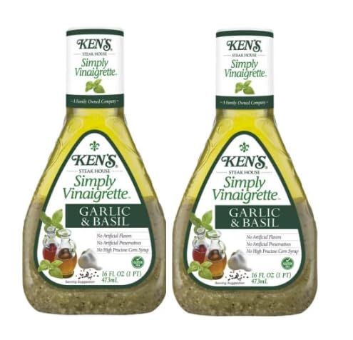 Pack Of 2 Simply Vinaigrette Garlic & Basil Salad Dressing, 16 oz
