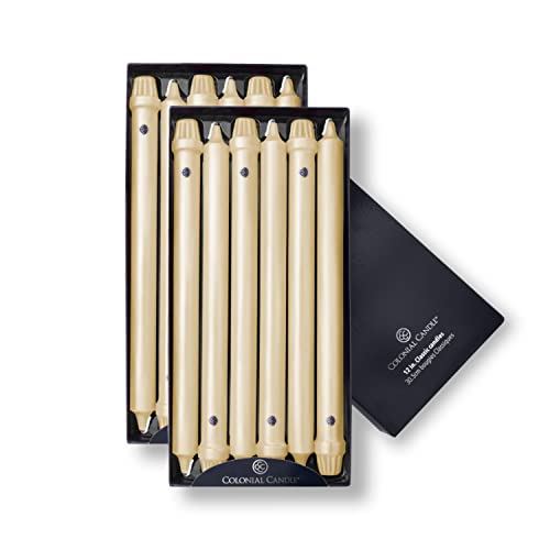 Image of Colonial Candle Unscented Taper Candle, Classic Collection, Limoncello, 12 in, Pack of 12 - Up to 10 Hours Burn