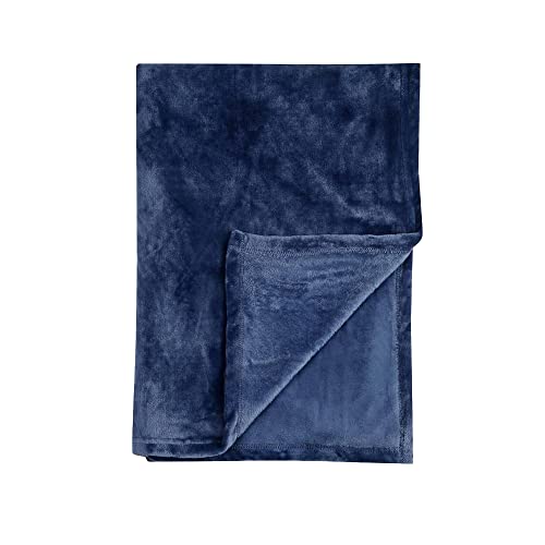 Image of IVY by HomeStop Solid Soft and Durable Poly Boa 290 GSM Blanket (Blue, 2Mx2.2M)