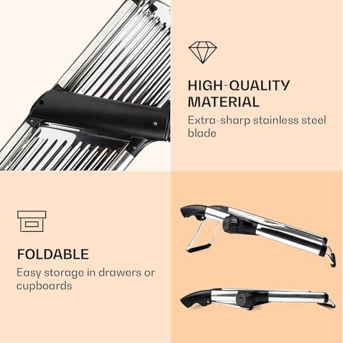 Rotatable Thickness Dial Mandoline Slicer for Kitchen - Anti-Slip Base Vegetable Slicer with Finger Guard & Cut-Resistant Glove – Stainless Steel Body Vegetable Cutter (Premium) by HEARTHLY - Image 4
