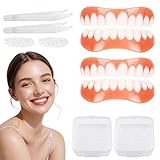 Zahnersatz Prothese Komplett,2 Paar Zahnprothesen, Zahn Prothese Komplett,Bequem und natürlich, unisex, leicht in Boxen zu verstauen (zwei Sets)