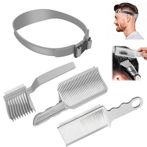 Miioto Peine Degradado para Corte de Pelo, 4 Piezas Cepillo Pelo Hombre Peine Pelo, Peine Degradado, Peine de Posicionamiento Curvado para Cualquier Tipo de Cabello y Grupo de Personas