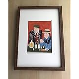 額装和田誠 ロバートレッド ポールニューマン スティング イラスト A4額入 ポスター風 映画 外タレ アカデミー賞