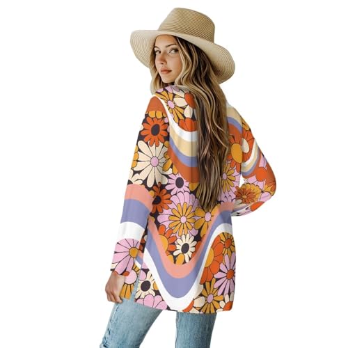 Image of Women's Open Front Cardigan Long Sleeve Loose Sweater Lightweight Soft Cardigan Jackets