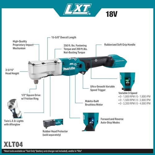 Makita XLT04Z Brushless Angle Impact Wrench