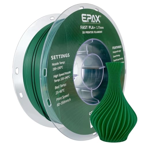 Image of EPAX High Speed PLA+ 3D Printer Filament, Fast PLA 3D Printing Filament, 1.75mm, Dimensional Accuracy + /- 0.03 mm, 1KG Spool (Pine Green)