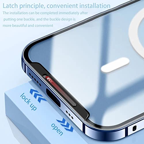 GABLOK Funda magnética para iPhone 14 13 12 11 Pro Max esmerilado ultra delgado metal aleación de aluminio vidrio, negro, para iPhone 14 Pro Max