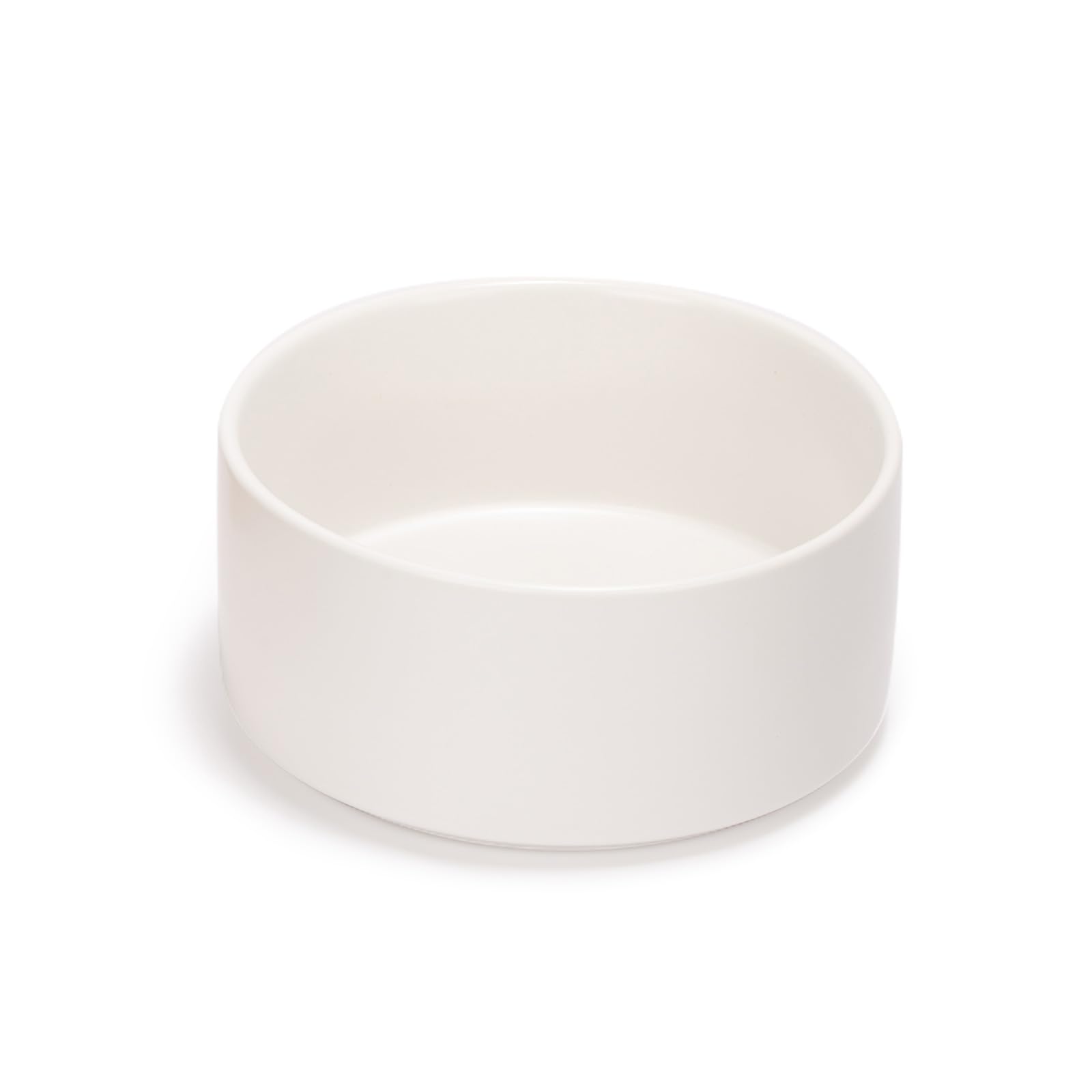 SPUNKYJUNKY 28.7OZ Ceramic Dog and Cat Bowl, Modern Cute Weighted Food Water Bowl for Replacement White (1 Pack)