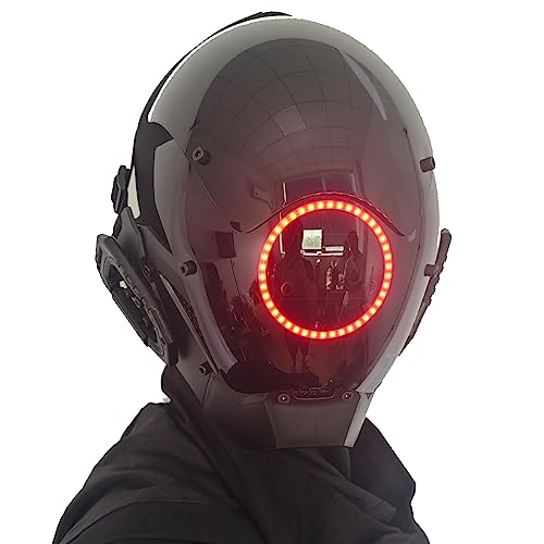 Kyeday Punk Mask Cosplay For Men, Led Round Light Mask For Women Cosplay Halloween Fit Party Music Festival Accessories thumb #3