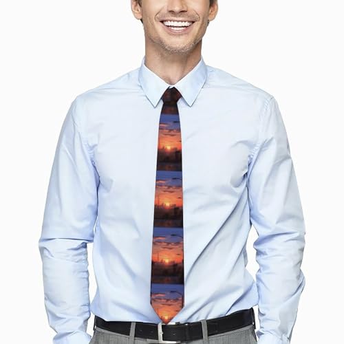Corbata de hombre Sunset Apartments con cuadros y pañuelo miniatura 3
