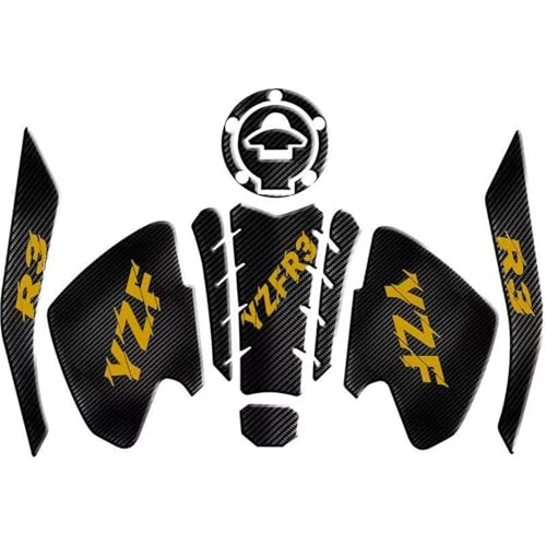�ɓK������YZF-R3 YZF R3 2019 �I�[�g�o�C�̃^���N�p�b�h�v���e�N�^�[ 3D �Q���X�e�b�J�[�f�J�[���J�[�{���t�@�C�o�[