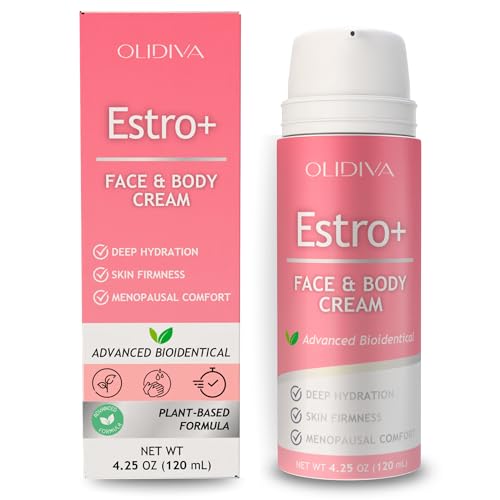 Olidiva Estro+ Face Cream for Woman | Bioidentical Hormone Support & Synthetic Estriol Free Skin Hydration | For PMS & Menopausal Comfort & Skin Firmness 4.23 oz (3 Month Supply)