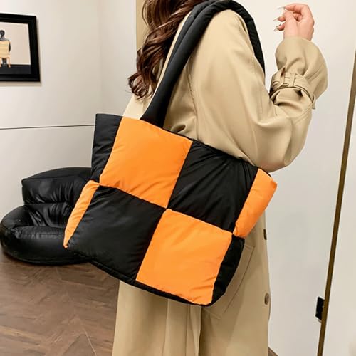 Puffer Tote Bag Quilted Large Puffy Tote Bags Lightweight Square Shoulder Bag Bubble Crossbody Purse for Women Trendy 20252