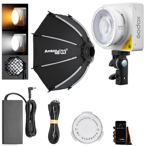 Image of Godox ML100Bi 120W Godox LED Video Light Kit with 60cm Softbox | 2800K-6500K Bi-Color LED, 34300Lux, CRI 97+ /TLCI 98+, APP Control, 11 FX Effects, Live Streaming, Photography