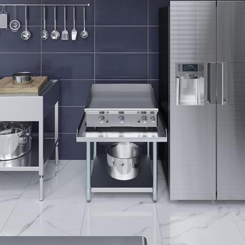 Image of AmGood Stainless Steel Equipment Stand - Heavy Duty, Commercial Grade, with Undershelf, NSF Certified (30 inch Width x 30 inch Length)