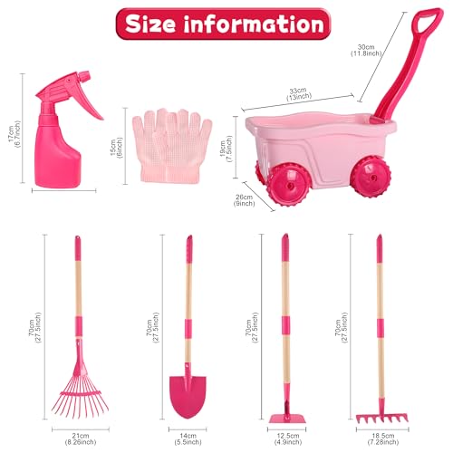 Kids Gardening Tools Outdoor Toys Set - Wheelbarrow Backyard Play Set for Kids with Shovel, Rake, Leaf Rake, Summer Yard Digging Weed Toys, Easter Birthday Gifts for Boys Girls Age 2 3+ Years Old by Duckura - Image 7