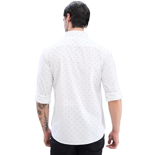 Image of Spykar Men's Slim Fit N /A Full Sleeve Printed Casual Shirts