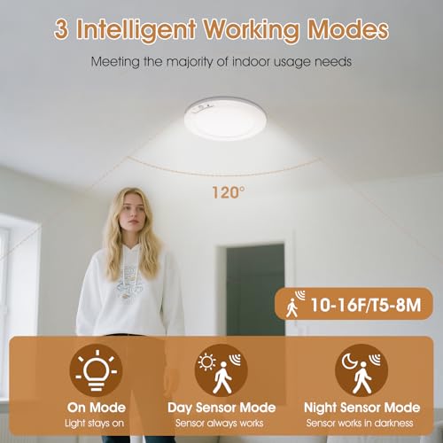RAWNICE Rechargeable Motion Sensor Ceiling Light with Remote - image 2
