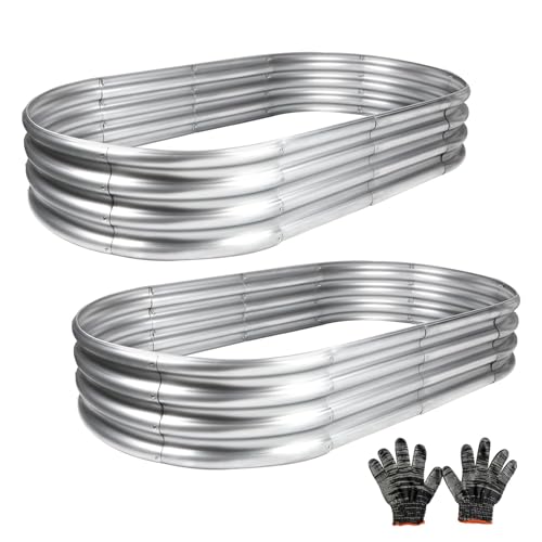Gartist 2Pcs Raised Garden Bed, Galvanized Planter...