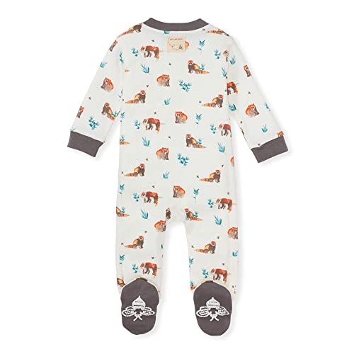 Image of Burt's Bees Baby unisex-baby Sleep & Play, Organic One-piece Romper-jumpsuit Pj, Zip Front Footed Pajama