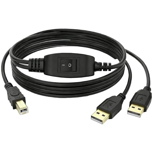 Connessione doppia per stampante USB: questo cavo USB 2 in 1 consente di collegare una stampante o uno scanner a due computer contemporaneamente. Ideale per uffici domestici o piccoli spazi di lavoro dove più persone devono utilizzare lo stesso dispositivo senza scollegare e ricollegare i cavi. Offre un accesso rapido e conveniente alla tua stampante da diversi computer