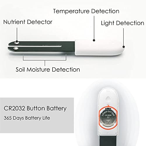 Soil Moisture Meter 4 in 1,Plant Water Monitor,Automatically detect Moisture/Temperature/Light/Fertility,Can Connect to Mobile Phone via Bluetooth,Hygrometer Sensor for Indoor Plants (1pc) - Image 5