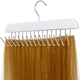 SCUNDA White Hair Extension Holder for Styling, Washing, Drying. Braiding Hair Rack for Weft, Clip-in, Tape-in and Halo Extensions. 1 Pack Hair Extension Hanger for Closet.