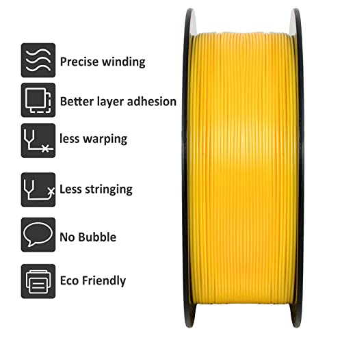 Image of Geeetech Yellow PLA Filament 1.75mm, 3D Printer Filament Dimensional Accuracy + /- 0.02 mm, Upgrade Tidy Winding Tangle-Free, 1kg Spool(2.2lbs) Fit Most FDM 3D Printers