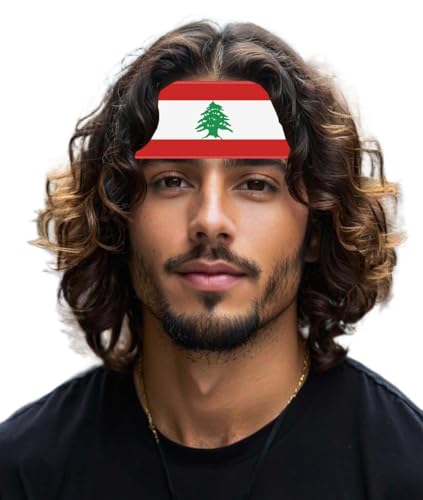 Lebanon Flag Velvet Headband for Man Woman,Lebanese Flag Non Slip Soft Head Band Bandana for Sport Travel Running Working Out