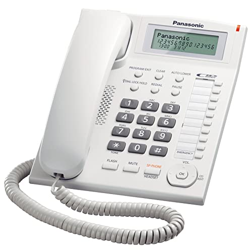 Panasonic Corded Phone with Caller ID and Hands-free speakerphone KX-TS880FX1W (White)