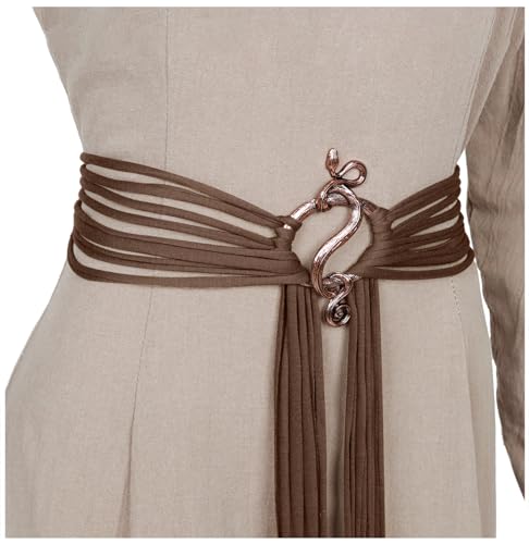 L'VOW Viking Troll Cross Belt Medieval Extra Long Rope Belt Norse Witch Belt for Women