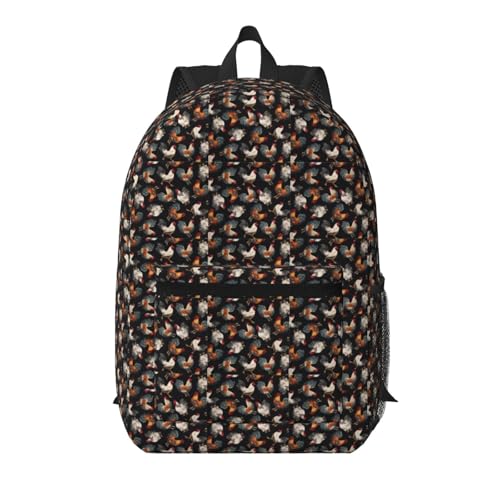 Sac à dos de voyage portable noir à motif coq français 43,2 cm