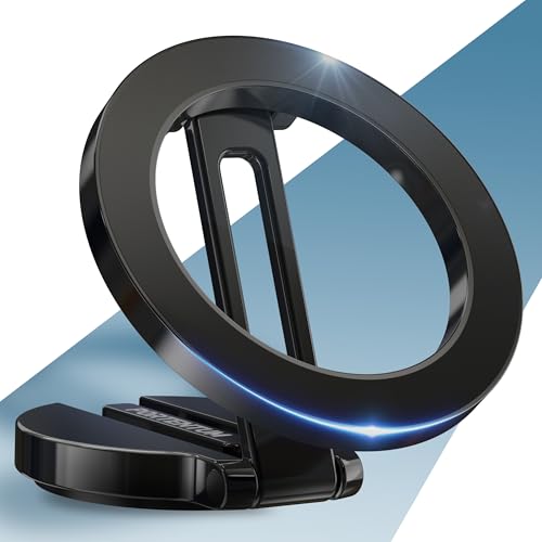 PORTENTUM Support Téléphone Voiture Magsafe Pliable – Fixation par Aimant (20x N52) et Rotation à 360° – pour Tableau de Bord Bureau ou Autres Surfaces...