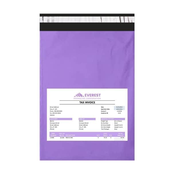 Image of Everest 10x14 inches Pack Of 100 Pcs Purple With POD Courier Bags /Pouches /Covers /Mailing Bags 55 Micron 10 x 14 inches