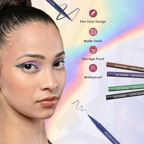Image of Glam21 Eye Poppers Matte Eyeliner |Smudge Proof and Waterproof Formula | Pen Style Design | Bold & vibrant Shades | High Pigment up to 12 hours | Brownie-0.5gm