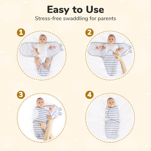 Image of Mama Cheetah Baby Swaddle Sack 3-6 Month, Organic Cotton Swaddling Sleep Sack, Infant Swaddle Blanket, Large Swaddle Wrap, Easy Swaddles for Boy Girl, 4-Pack