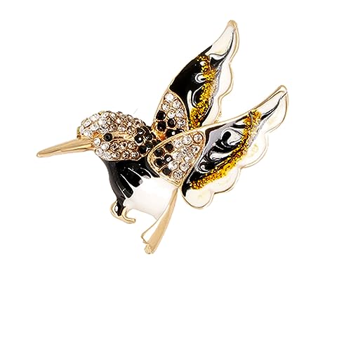 Image of Rhinestone Colorful Enamel Hummingbird Bird Brooch Animal Brooches Pin Jewelry Men Women's for Suit Scarf Dress Pin