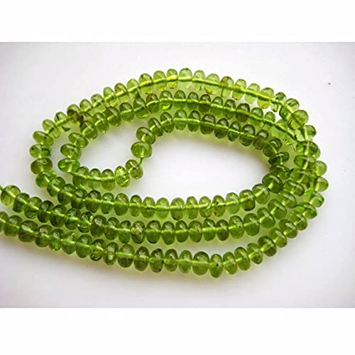 Perles de péridot naturel 5mm en rondelle pour création de bijoux artisanaux LKBEADS