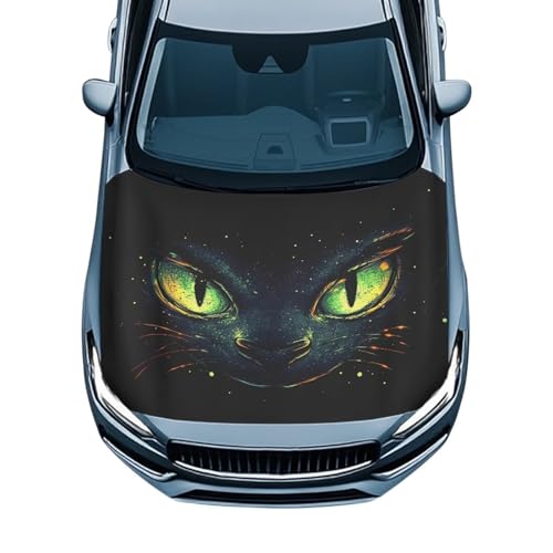 Image of Black Cat Car Hood Cover, Car Hood Cover Protector from Cats, Stretchable