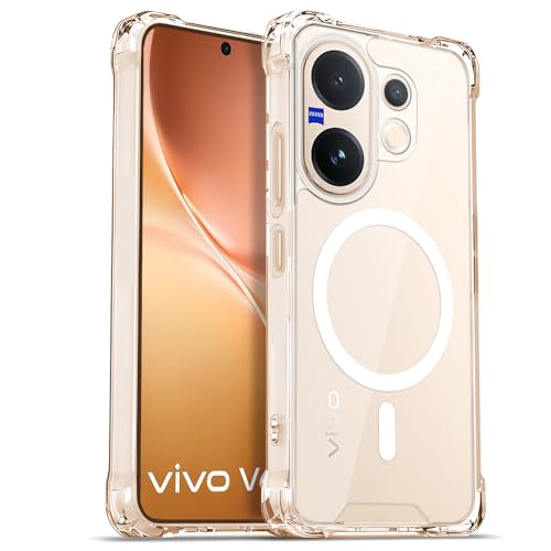 Image of AESTMO Clear Back Cover for Vivo V60 / V60E / T4 Pro 5G | 360 Protection | Transparent Back Cover for Vivo V60 / V60E / T4 Pro 5G (PC + TPU, Compatible with MagSafe Accessories, Transparent Bumper)