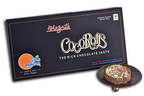 Bhagat's Heera Sweets Sonroll Chocolate Flavoured | Son Roll Box 500 gram Original Delicious Son Roll With Almonds And Pistachio Garnished | Preservatives Free (Pack Of 2)