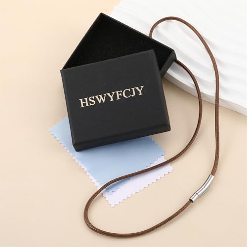 HSWYFCJY Lederkette Herren 3mm Kunstleder Halskette Braun Verfügbar Damen Leder kette mit Verschluss Kautschuk Kette 46cm für DIY Anhänger Schmuck