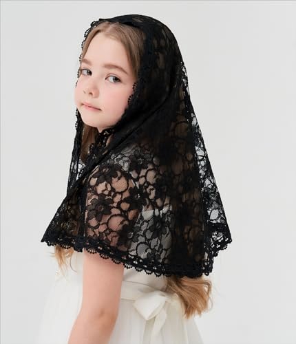 D Shape Veil Catholic Veil for Girls Bone Flower Veils Baptism Veil for Girls Girls Veil for Funeral K42