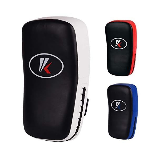 Kruzak-Muay-Thai-Kick-Pad-for-Training-Kicking-Strike-Shield-for-Kickboxing-Martial-Arts-Sparring-Taekwondo-Muay-Thai-MMA-Karate-and-Combat-Sports-Sold-as-Single Kruzak Muay Thai Kick Pad for Training, Kicking Strike Shield for Kickboxing Martial Arts Sparring Taekwondo Muay Thai MMA Karate and Combat Sports (Black/White, Single Pack)