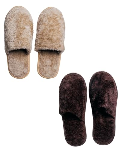 Image of Premium Fur Home Slippers For Women & Men For Winter Capet Slippers for Bedroom Indoor Carpet house slides