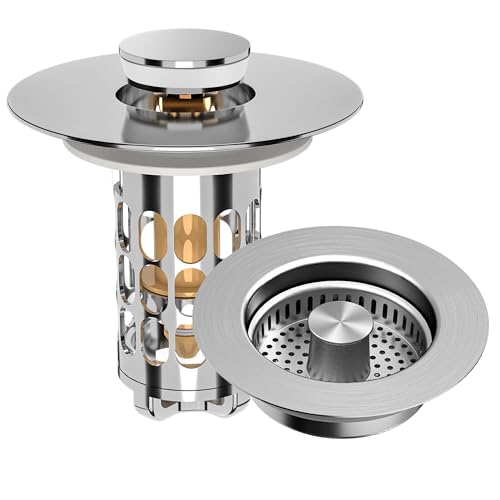 Tapón para lavabo con colador y filtro de desagüe