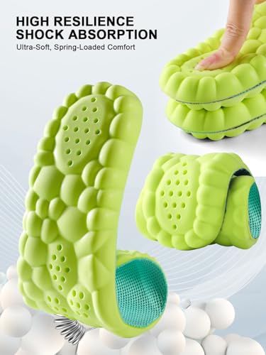 Image of 4D Cloud Insoles for Men and Women, Arch Support Insoles, Memory Foam Insoles, Shock Absorption and Cushioning Sports Shoe Insoles (Green, XL (Men 9-11 /Women 10-11)