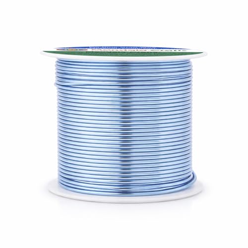Image of Mandala Crafts 16 Gauge Ice Blue Anodized Aluminum Craft Wire, 100 FT | Colored, Flexible, Bendable, for Bonsai, Armature, Sculpting, Wire Wrapping, Jewelry Making, Weather & Tarnish Resistant