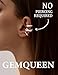 GEMQUEEN Silver Plated Ear Cuff Non Piercing Earrings for Women - Chunky Ear Cuffs Earring Non Pierced Ears Clip On Adjustable Fake Cartilage Jewelry 9 Pcs Set with 5A CZ