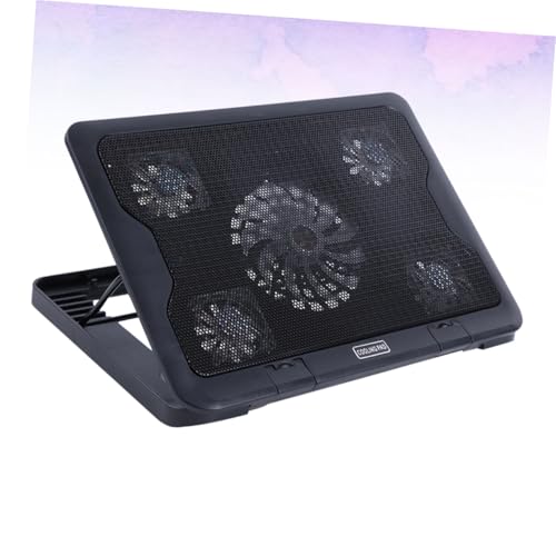 Base para portátil con 5 ventiladores, ajustable, negra miniatura 3